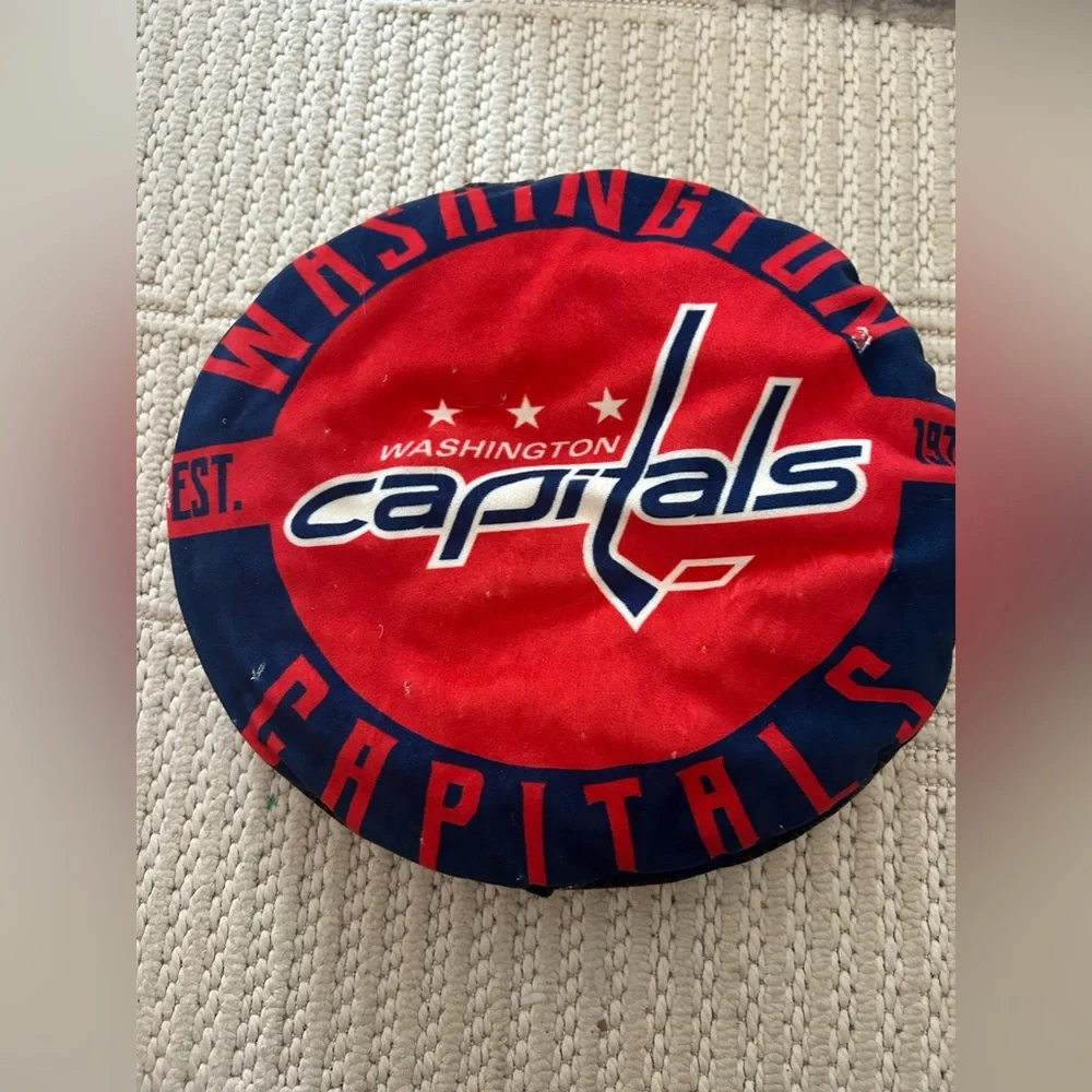 NHL Washington Capitals Soft Red White Blue Hockey Puck Pillow